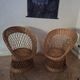 Set of 2 vintage rattan armchairs