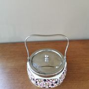 Art Deco hexagonal ceramic bonbonnière