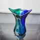 Sommerso green and blue vase by Seguso, Murano glass, Italy, 1970