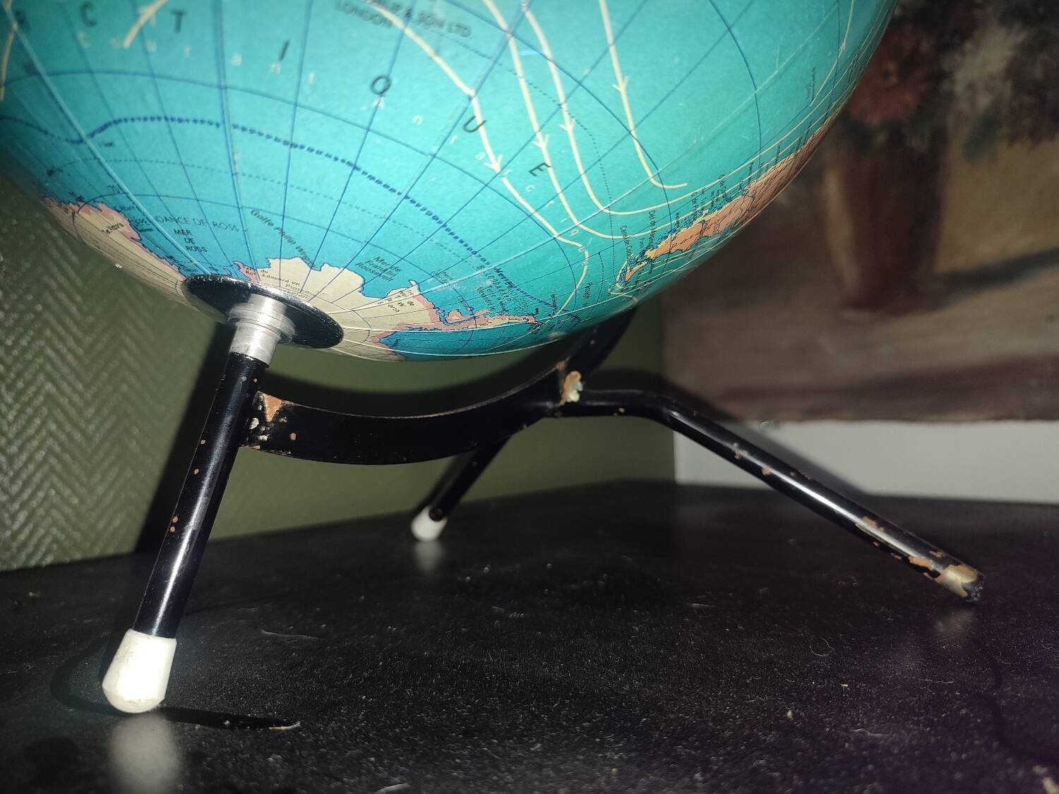 Vintage tripod globe