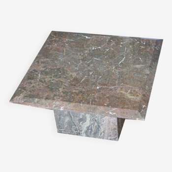 Table basse carré - marbre rose - minimaliste vintage