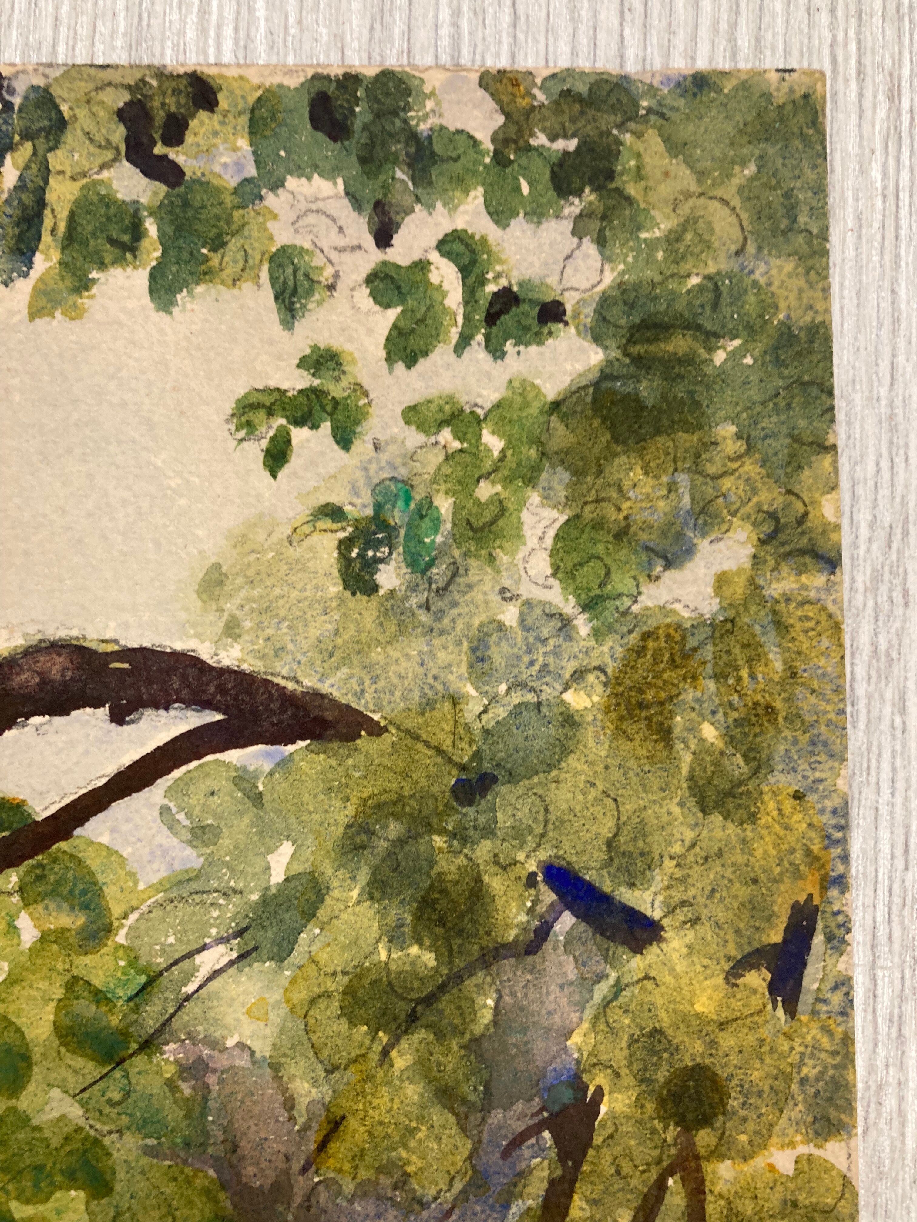 Vintage landscape watercolor