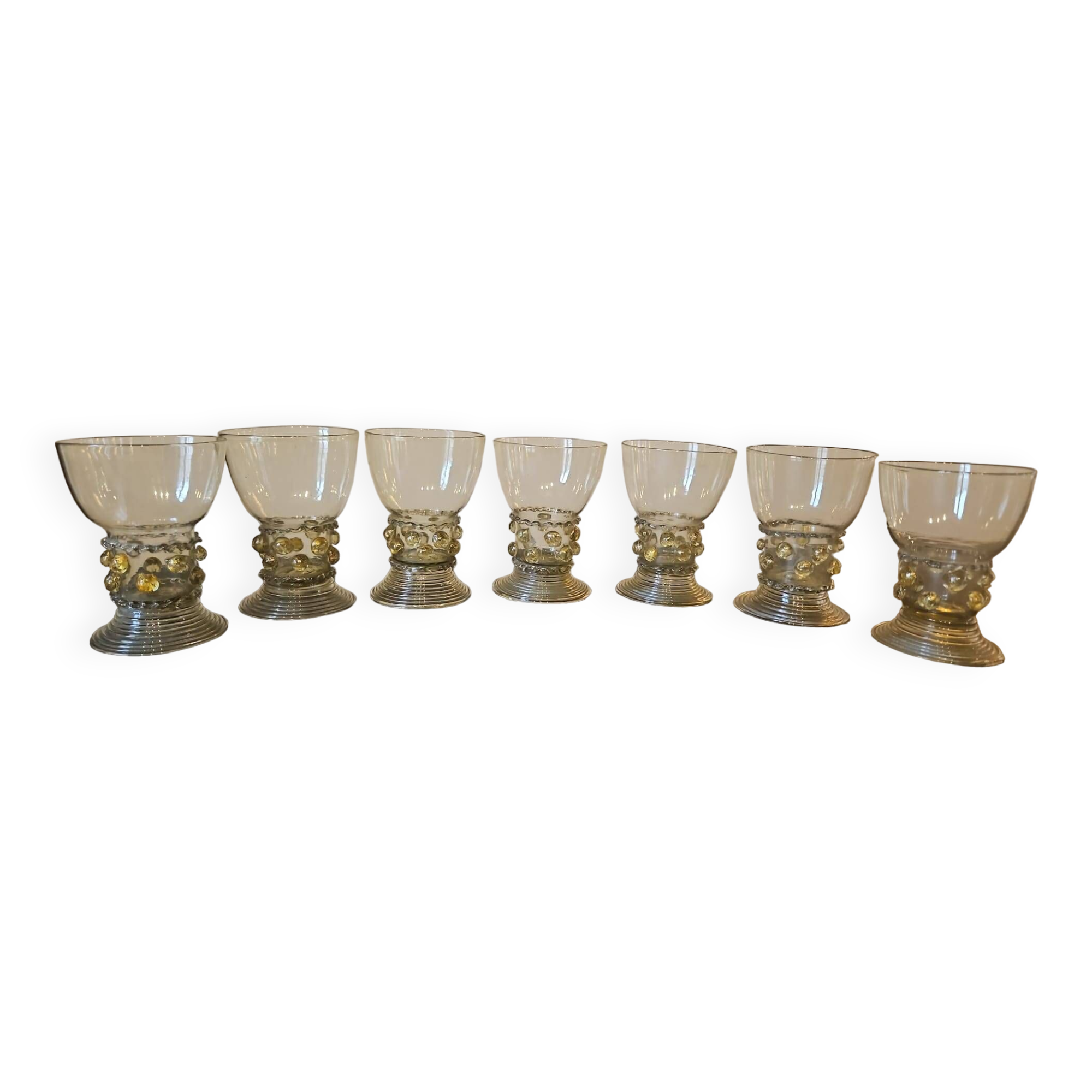 Roemer 18th Century Mouth Blown Crystal Glasses