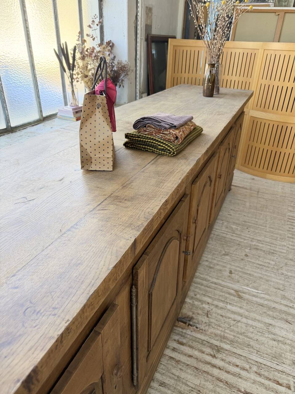 Rustic sideboard XXL 4m solid oak 1950