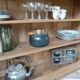 Open wooden chest of drawers