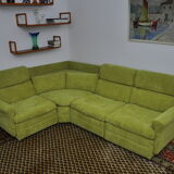 Green Corduroy Modular Corner Sofa, 1970s, Set of 4
