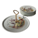 Porcelain cheese platter with 6 matching plates.