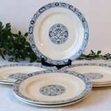 8 assiettes plates Salins Terre de Fer modèle François Ier