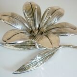 Flower, removable ashtrays and spades, iconic object 70s, silver bronze signed eLeCe Lisboa