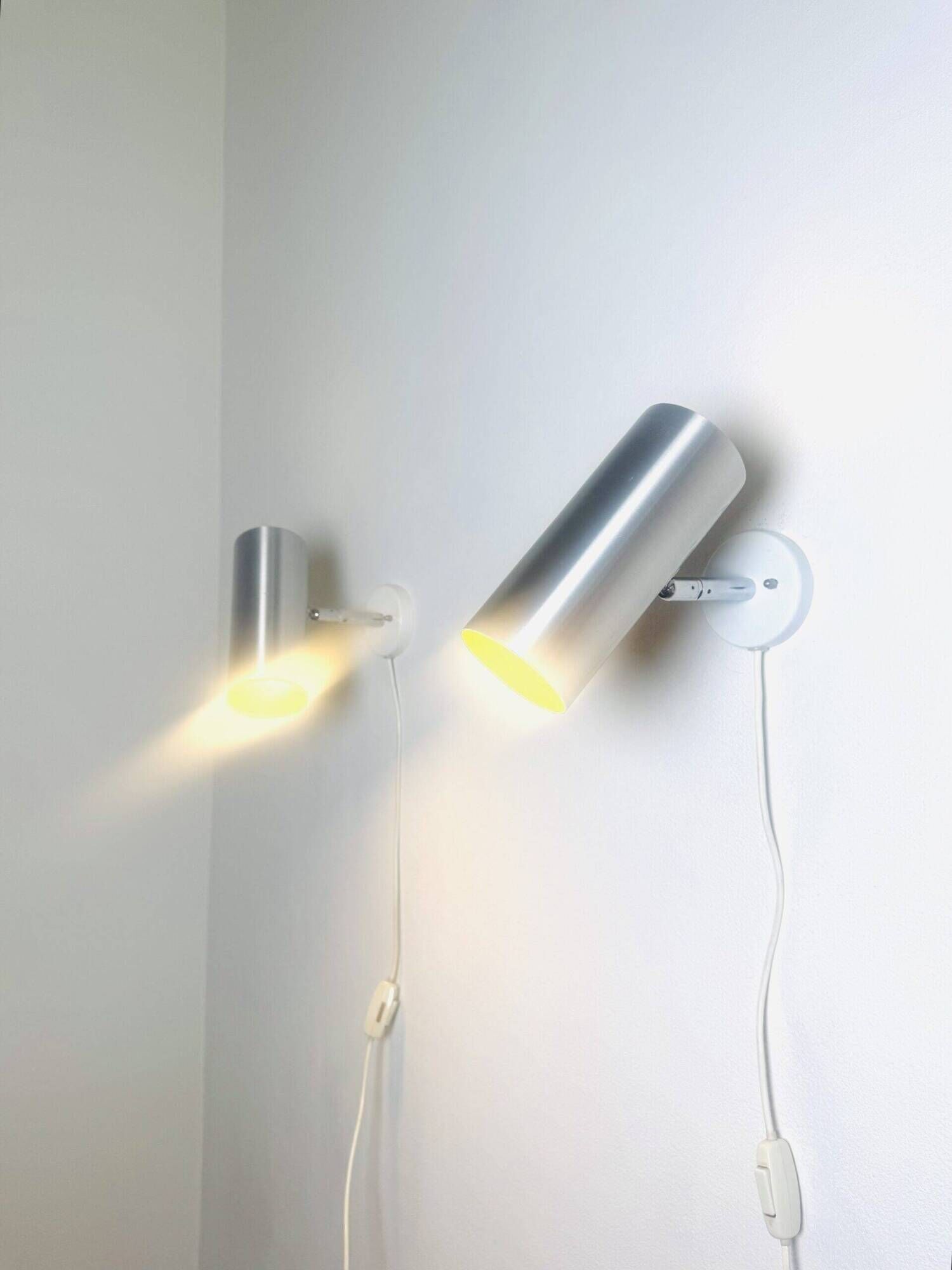 Cylindrical C-1582 Metallic Wall Lamps By Raak Amsterdam, The Netherlands 1960S