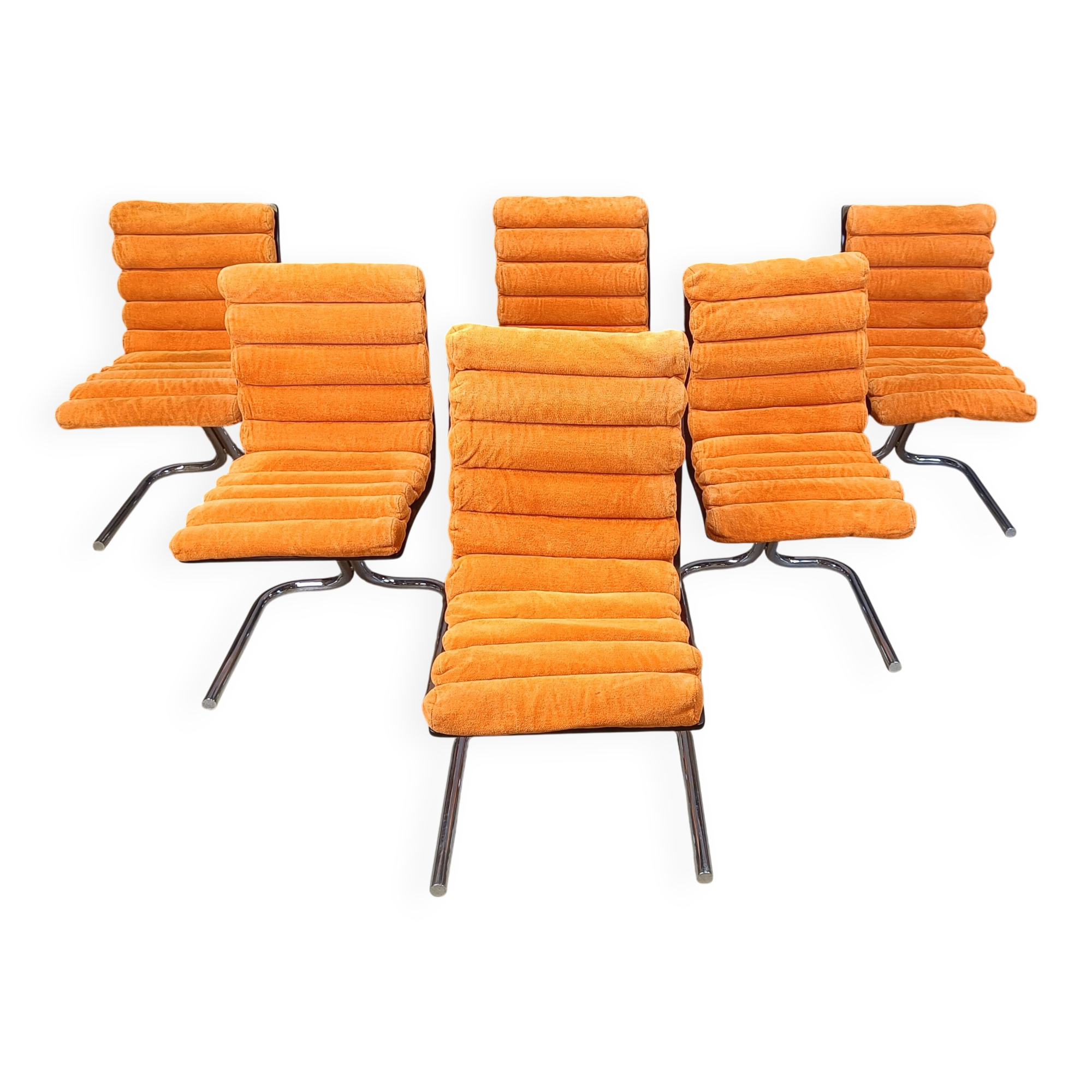 Set of 6 Space Age Dining Chairs, 1970s