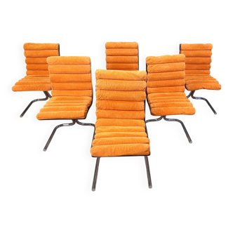 Set of 6 Space Age Dining Chairs, 1970s
