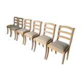 Chaises Louis Philippe barrettes pieds sabres