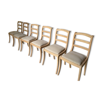 Chaises Louis Philippe barrettes pieds sabres