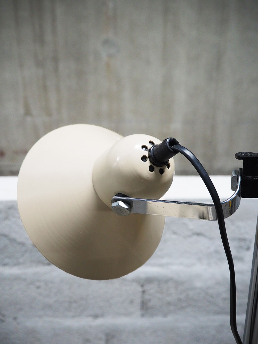 Metal two-spot floor lamp by Aluminor, 70s