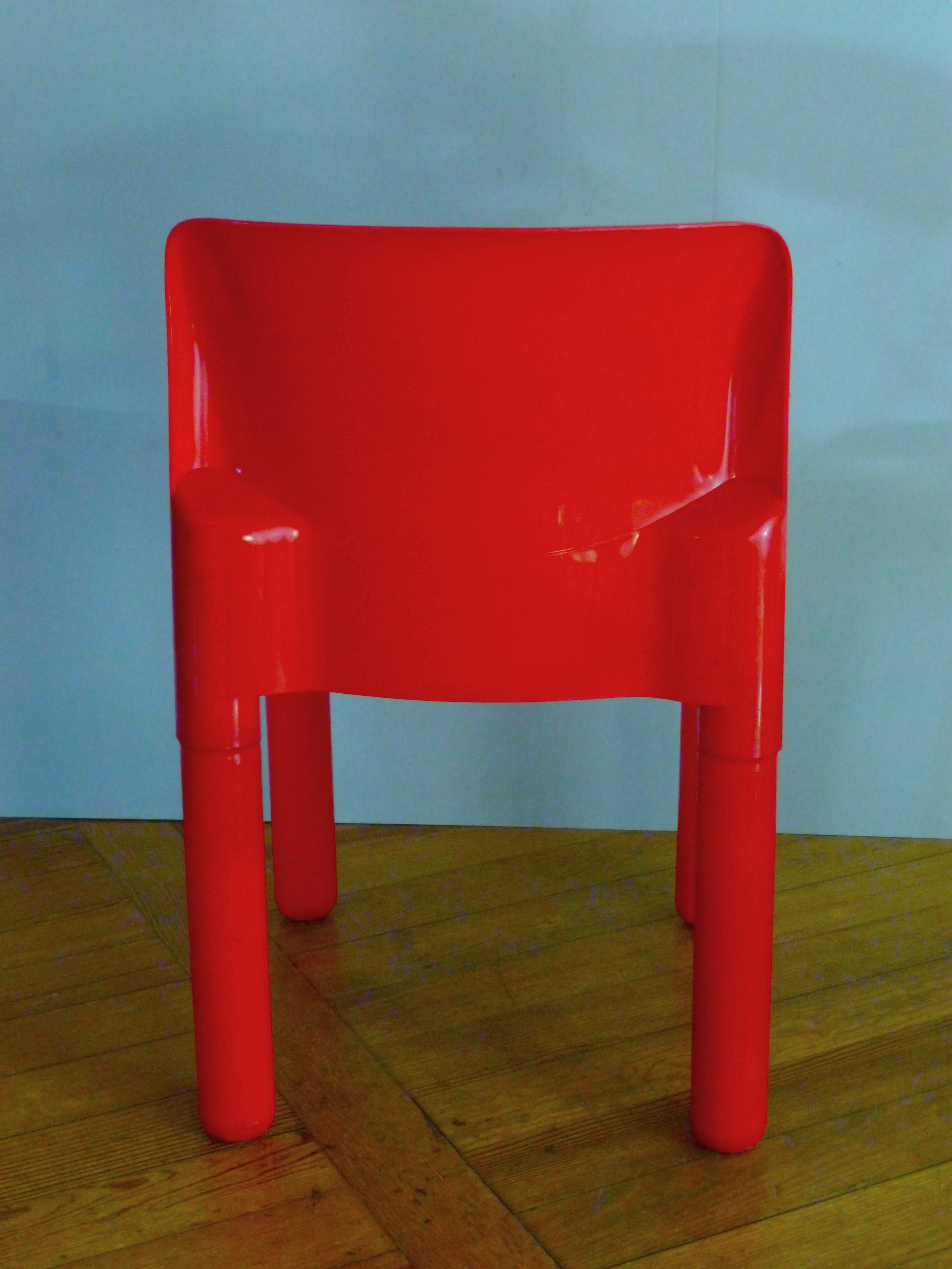 Set of 4 chairs by Carlo Bartoli, model 4875, Kartell edition, 70s