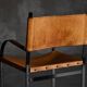 Cognac Leather Armchair, Black Lacquer Steel Frame, Belgium, 1960s