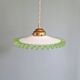 Suspension Art Déco en opaline blanche et ouraline, 1920-30