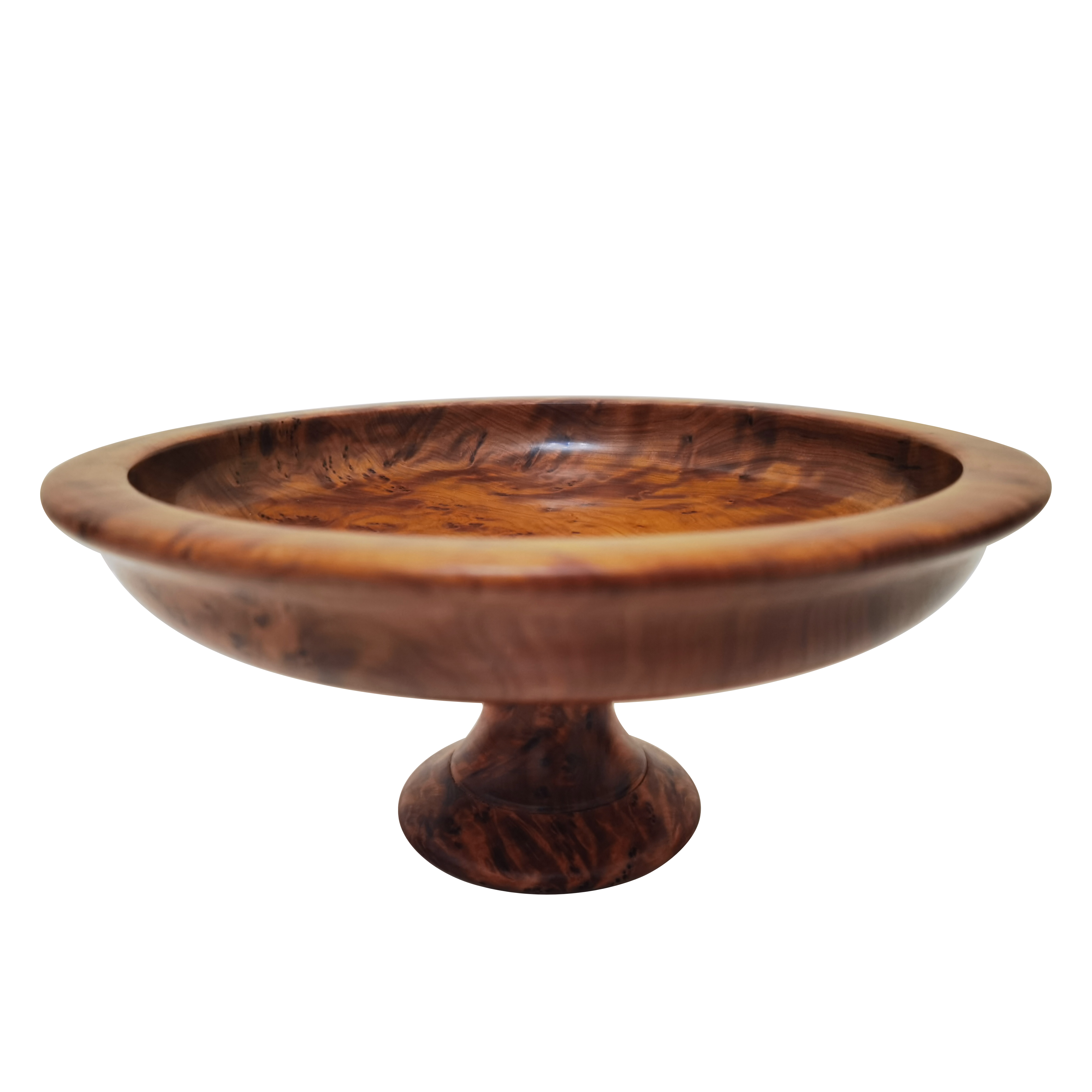 Tazza standing fruit cup in magnifying glass wood