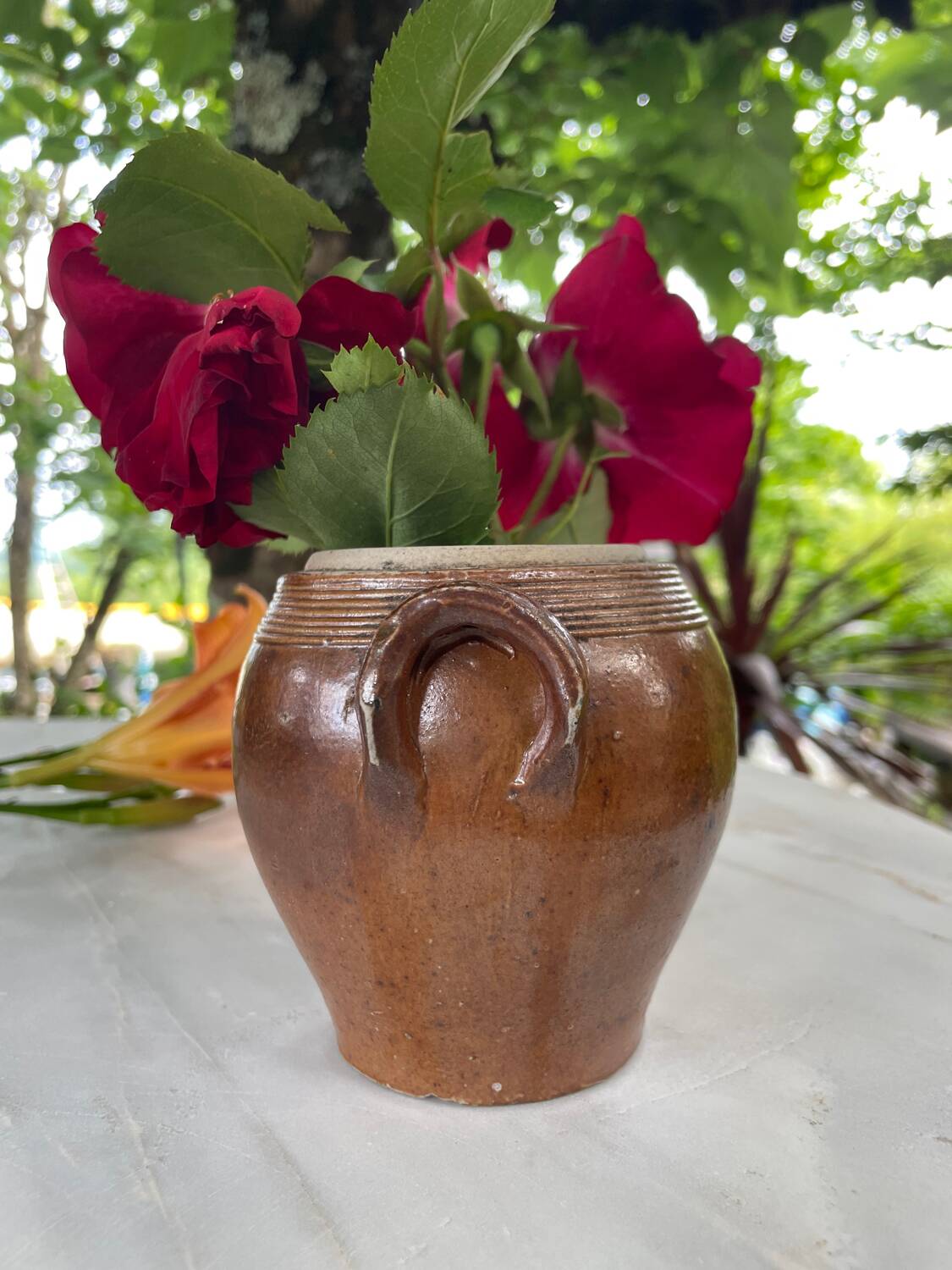 Antique stoneware pot