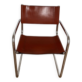 Chair with leather seat and backrest