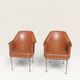 Pair of vintage Deauville brown armchairs - 1950s - 1960s