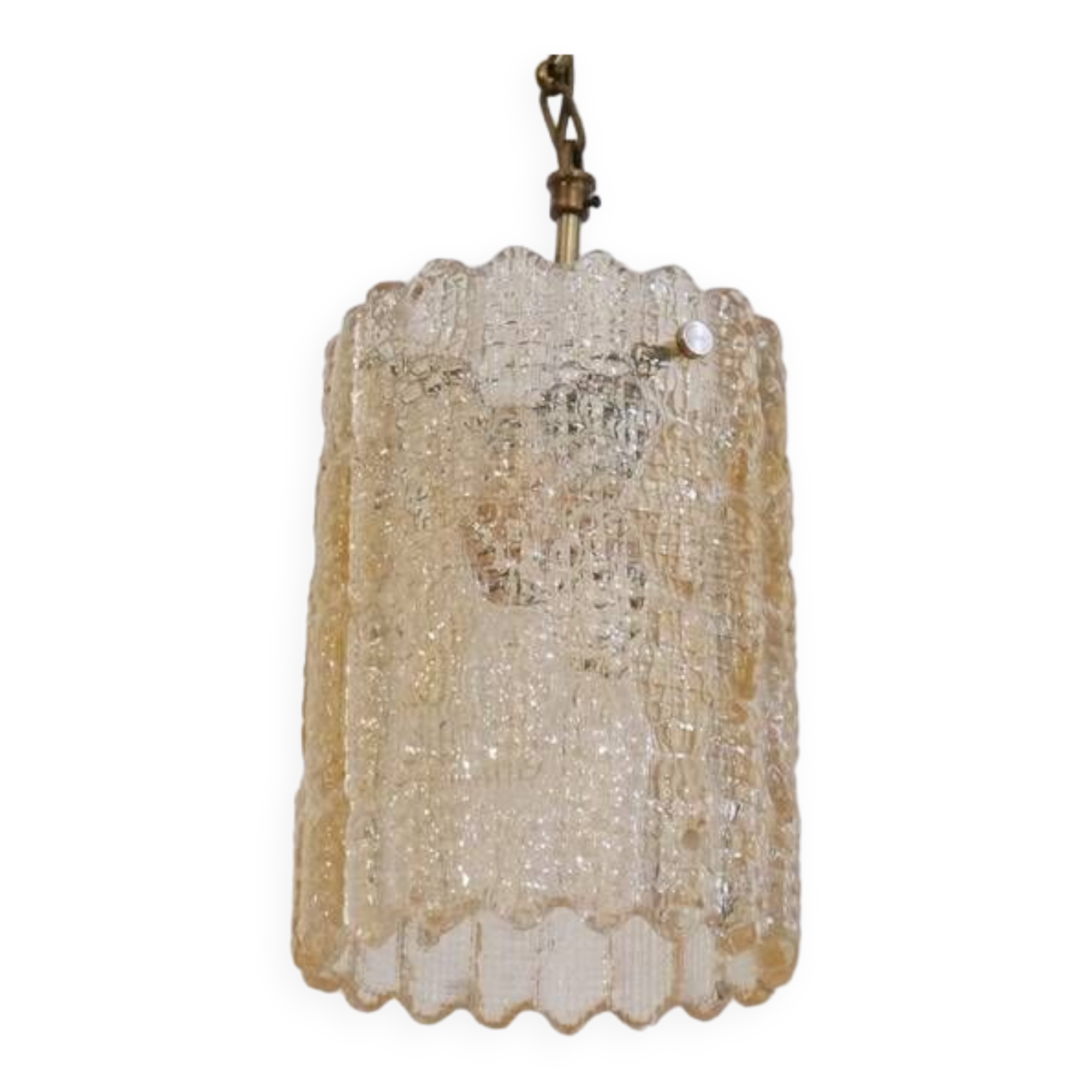 Glass and brass pendant lamp by Carl Fagerlund 1970