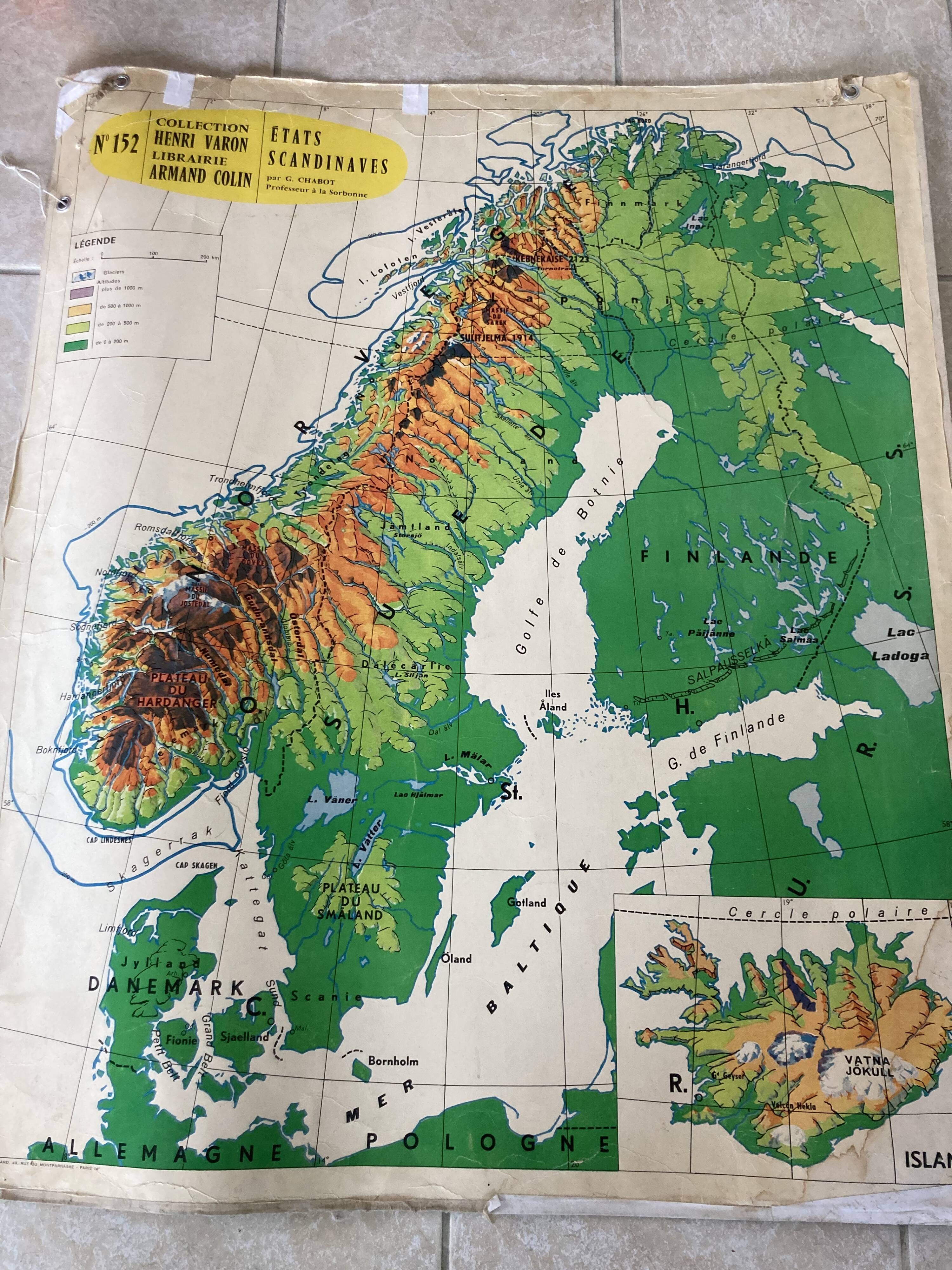 Old school map Scandinavian States