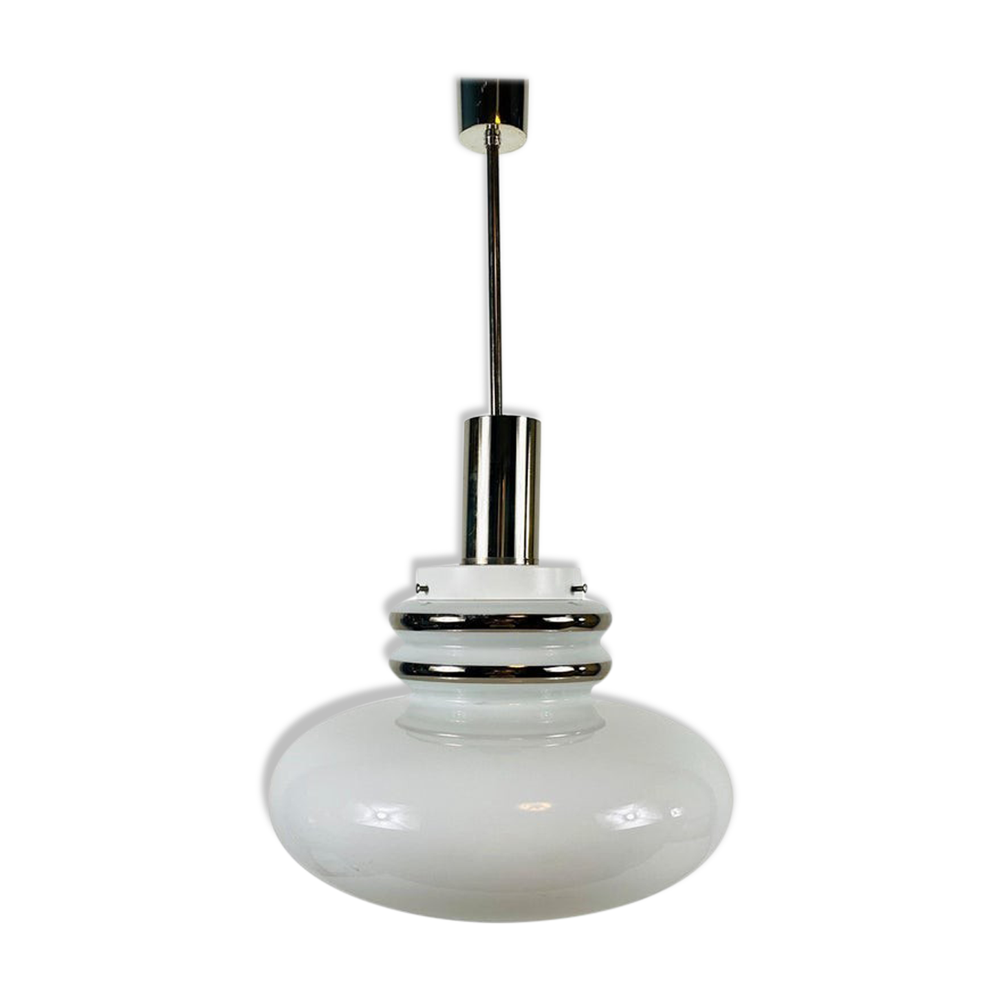 Opal glass suspension lamp by Peill and Putzler, circa 1970