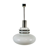 Lampe à suspension en verre opale de Peill and Putzler, vers 1970