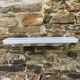 Antique wall shelf for bathroom in white porcelain.
