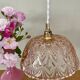 Vintage lampshade pendant light in pink molded glass - tableware collection -