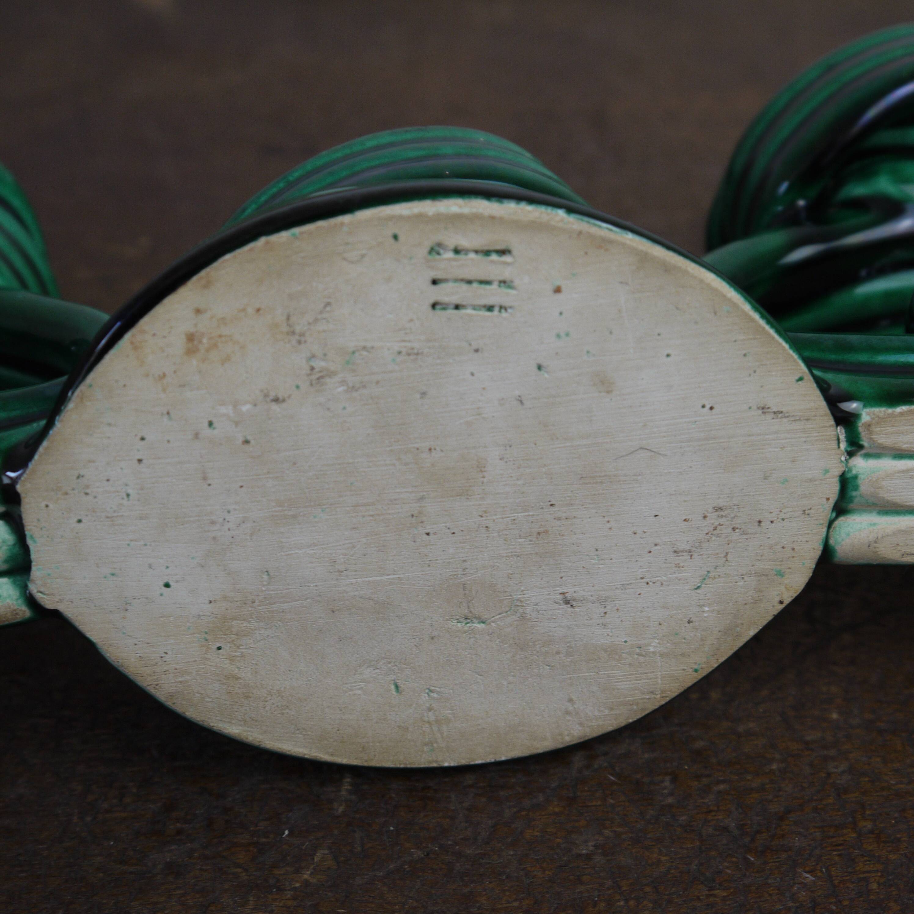 Green ceramic Vallauris Bougeoir