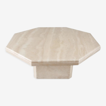 Mid Century Octagonal travertine coffee table