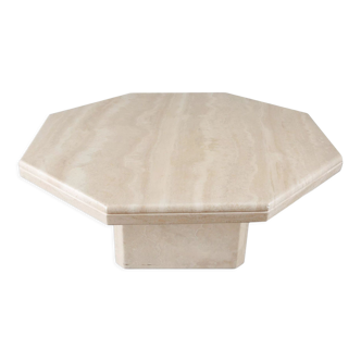 Mid Century Octagonal travertine coffee table