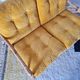 1960s rattan bench - yellow velvet