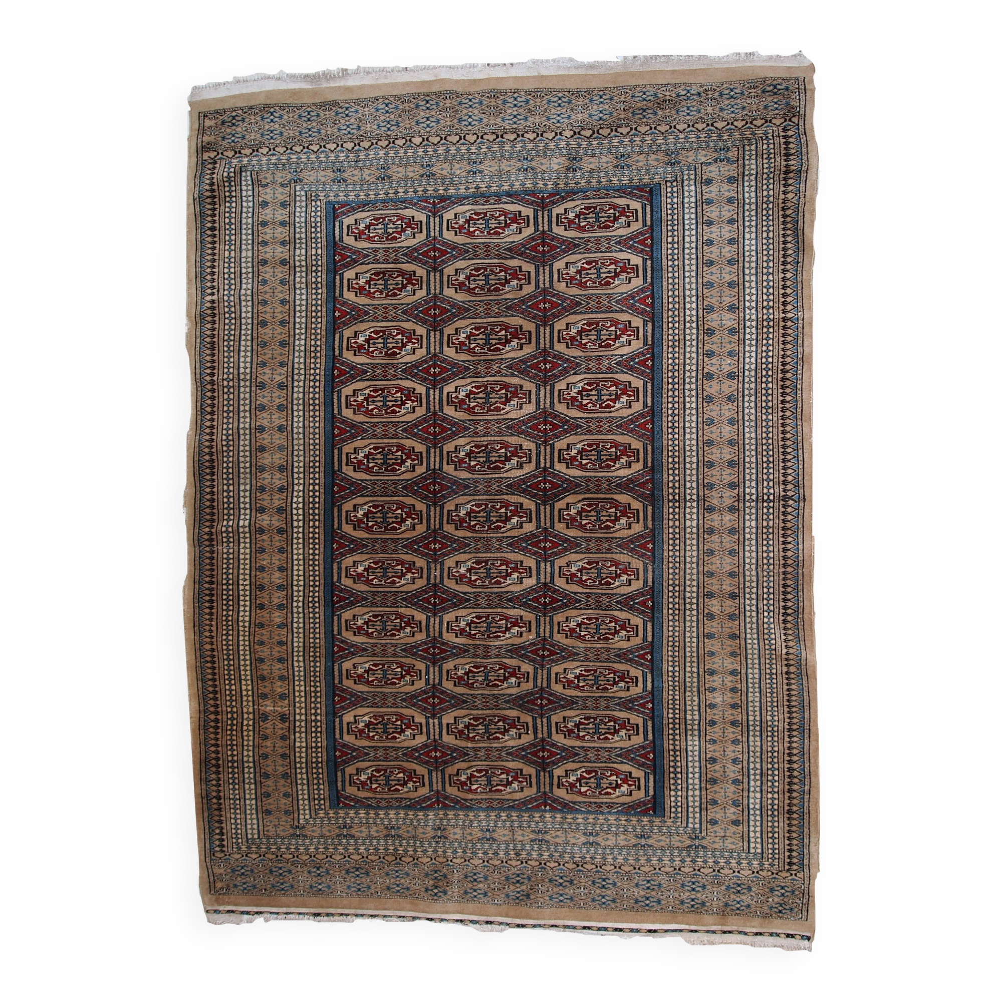 Tapis Vintage Bukhara en Laine, Années 1960, Élégance Traditionnelle