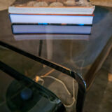 3 nesting coffee tables in smoked glass