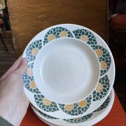 Lot of 8 Givors plates in antique earthenware.