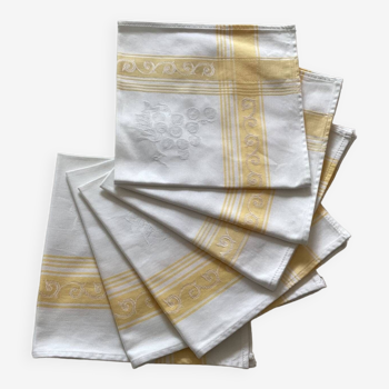 Lot de 6 serviettes de table coton damassé