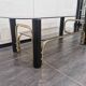 Vintage coffee table in gold metal and smoked glass, 1970s
