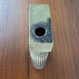 Klaus Lehmann, postmodern brutalist German pottery, sculpted column vase, 1981, ceramic