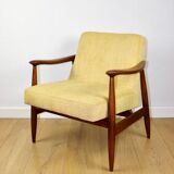 Light Yellow GFM63 Lounge Chair by J. Kedziorek, 1970s