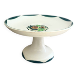 Vintage Sarreguemines earthenware footed dish – floral decoration – 1950s