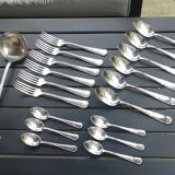 Set forks,spoons, ladle.silver metal