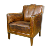 Vintage Art Deco Sheep Leather Armchair