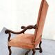 Grand fauteuil  vintage "os de mouton", style Louis XIII, noyer