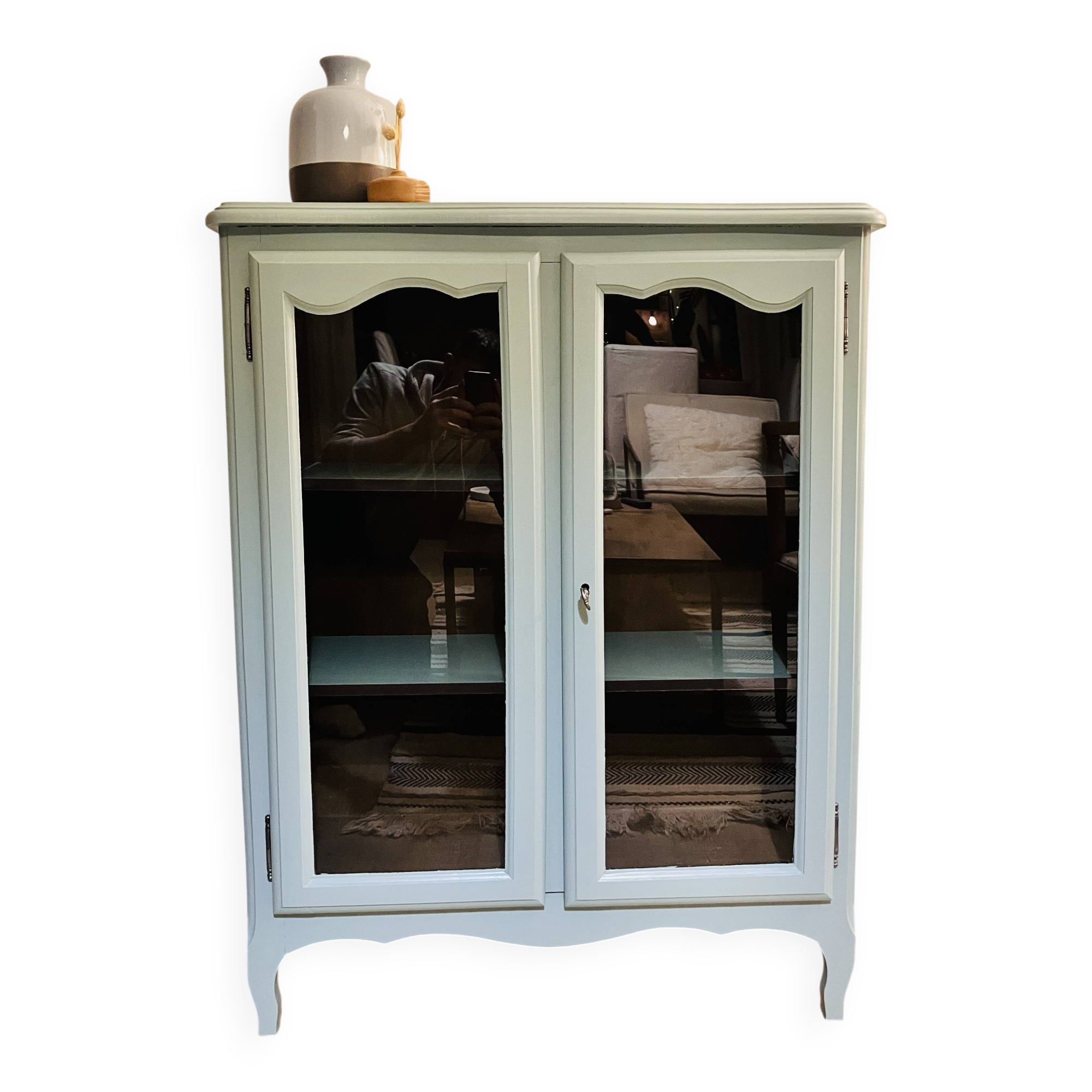 Painted wooden glass library