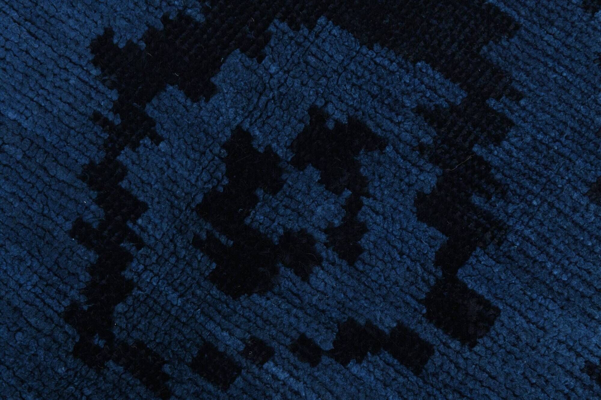 7x10 Midnight Blue Anatolian Wool Vintage Carpet, 204x296 Cm