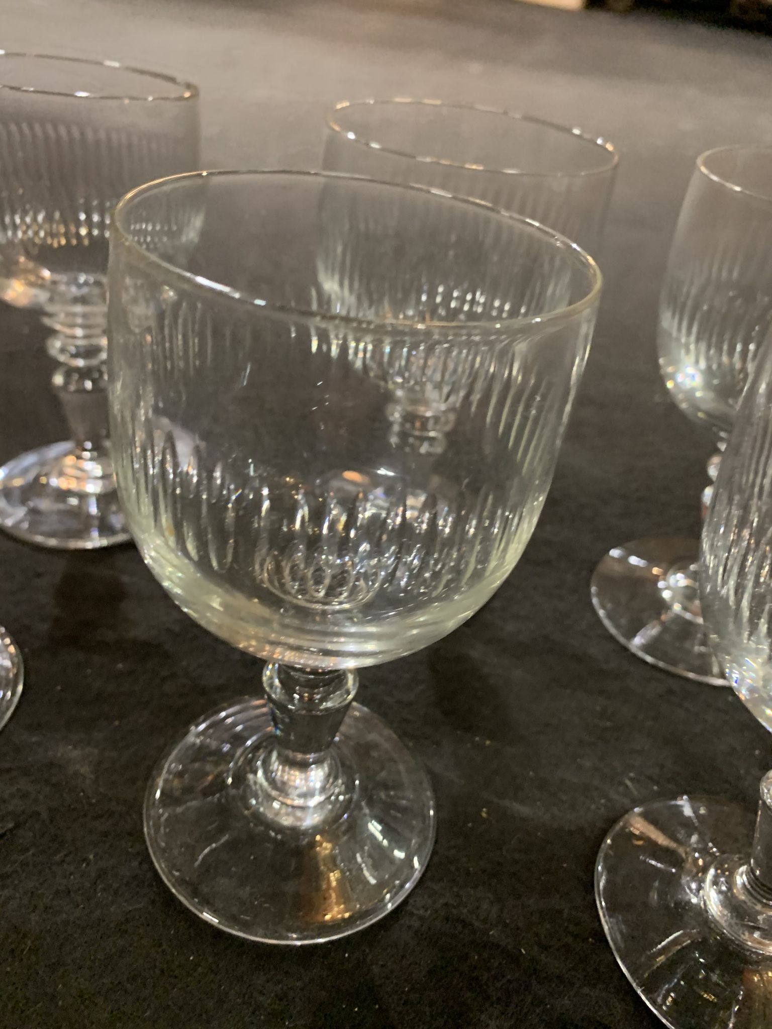 Series of 10 crystal water glasses